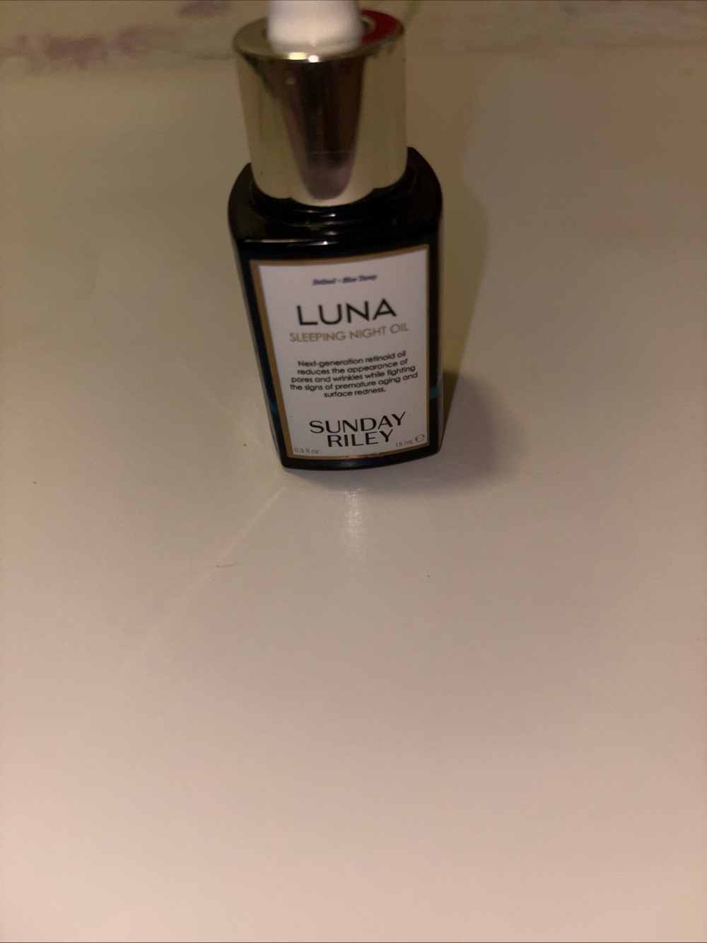 Sunday Riley Luna Sleeping Night Oil - Black Bottle with White Label
